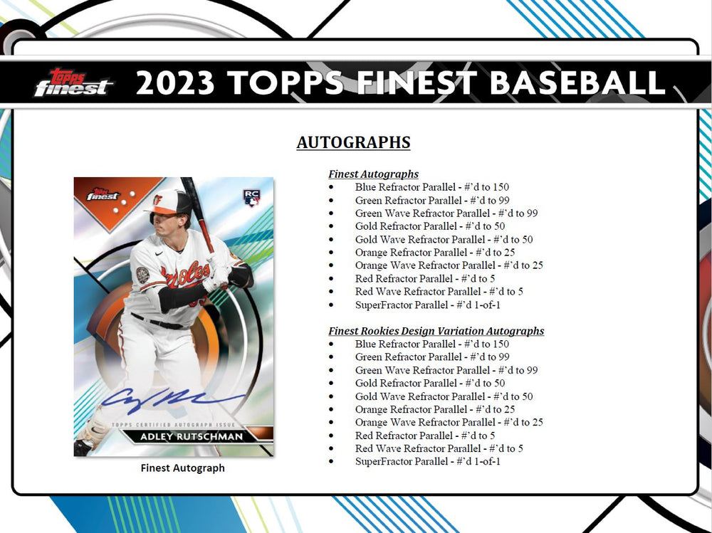 2023 TOPPS FINEST BASEBALL MASTER HOBBY BOX