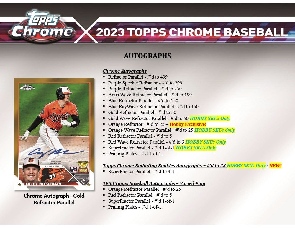 2023 TOPPS CHROME BASEBALL HOBBY BOX