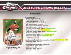 2023 TOPPS CHROME BASEBALL HOBBY BOX