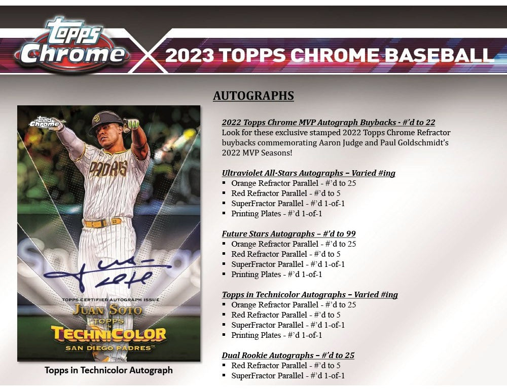 2023 TOPPS CHROME BASEBALL HOBBY BOX
