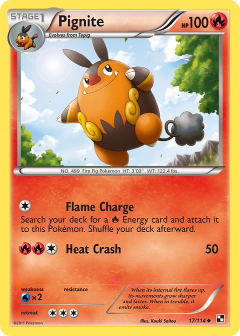 Pignite (17/114) (Cracked Ice Holo) [Black & White: Base Set]