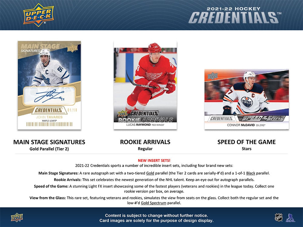 2022 UPPER DECK CREDENTIALS HOCKEY (AVAILABLE INSTORE)