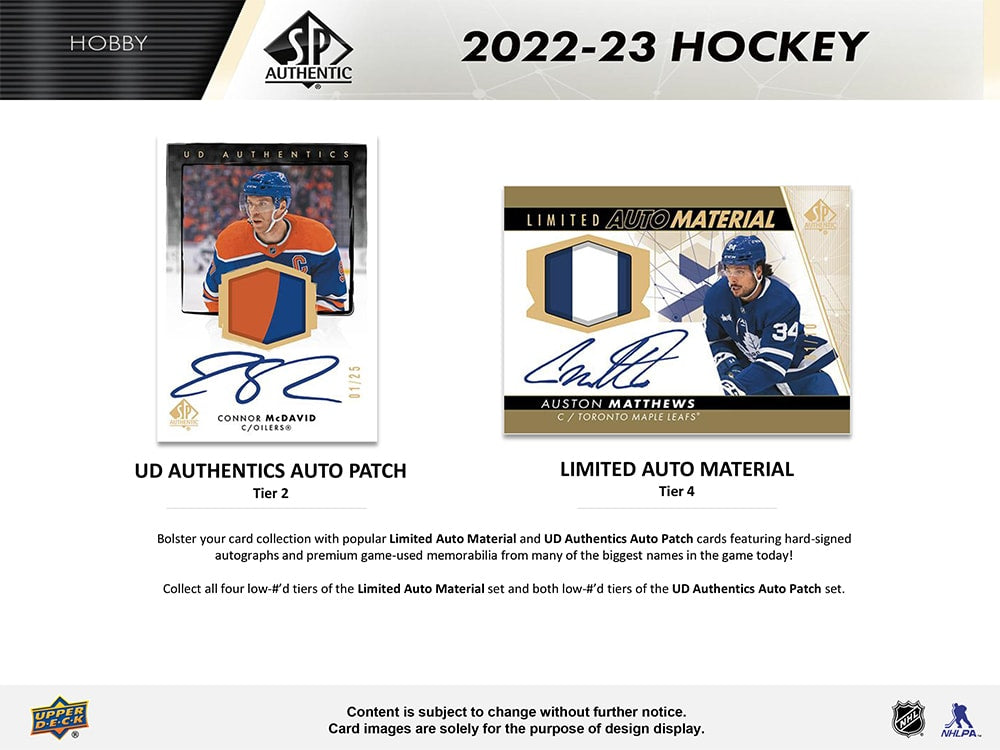 2022-23 UPPER DECK SP AUTHENTIC HOCKEY HOBBY BOX (AVAIL. IN-STORE)