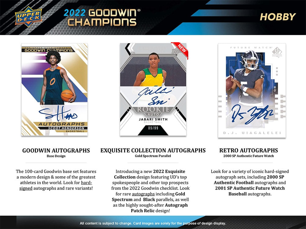 2022 UPPER DECK GOODWIN CHAMPIONS HOBBY BOX (AVAILABLE IN-STORE)