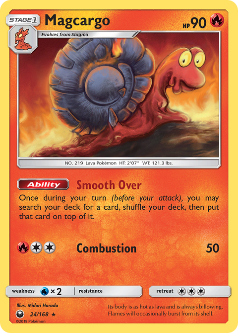 Magcargo (24/168) (League Promo 4th Place) [Sun & Moon: Celestial Storm]