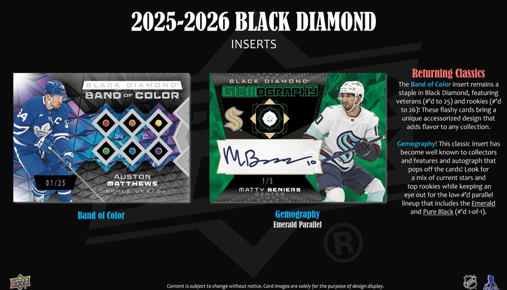 2025-26 Upper Deck Black Diamond Hobby Box  (Available Instore)