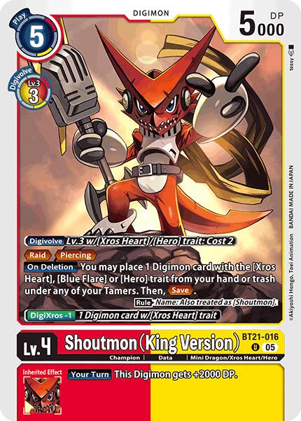 Shoutmon [BT21-016] (King Version) [World Convergence]