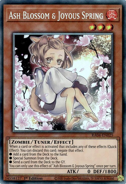 Ash Blossom & Joyous Spring (Alternate Art) [RA04-EN025] Prismatic Collector's Rare