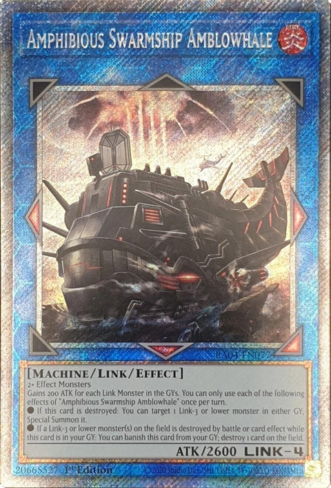 Amphibious Swarmship Amblowhale [RA04-EN077] Platinum Secret Rare