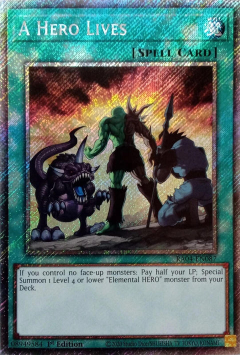 A Hero Lives [RA04-EN087] Platinum Secret Rare