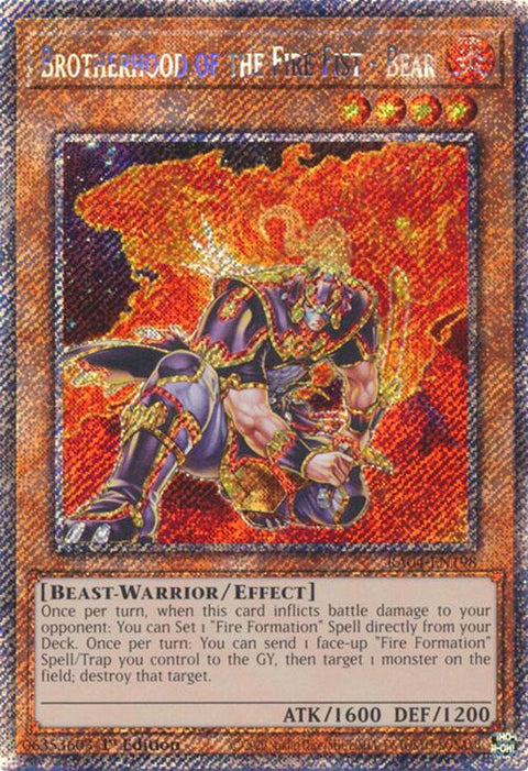 Brotherhood of the Fire Fist - Bear [RA04-EN198] Platinum Secret Rare