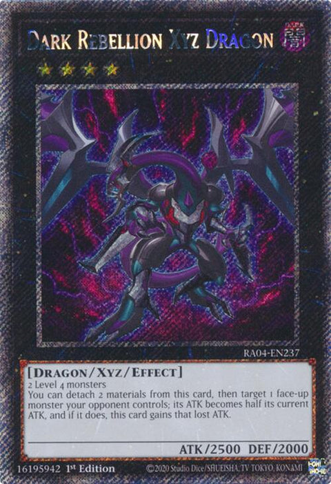 Dark Rebellion Xyz Dragon [RA04-EN237] Platinum Secret Rare