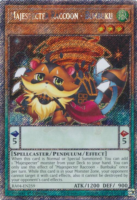 Majespecter Raccoon - Bunbuku [RA04-EN259] Platinum Secret Rare