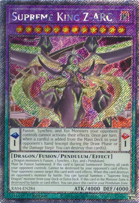 Supreme King Z-ARC [RA04-EN284] Platinum Secret Rare