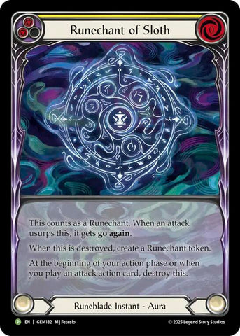 Runechant of Sloth (Yellow) [GEM182-RF] (GEM Pack 5)  Rainbow Foil