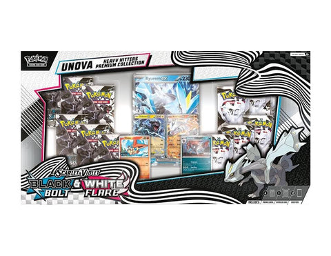 Pokemon Scarlet And Violet Black Bolt & White Flare Unova Heavy Hitters Premium Collection Box