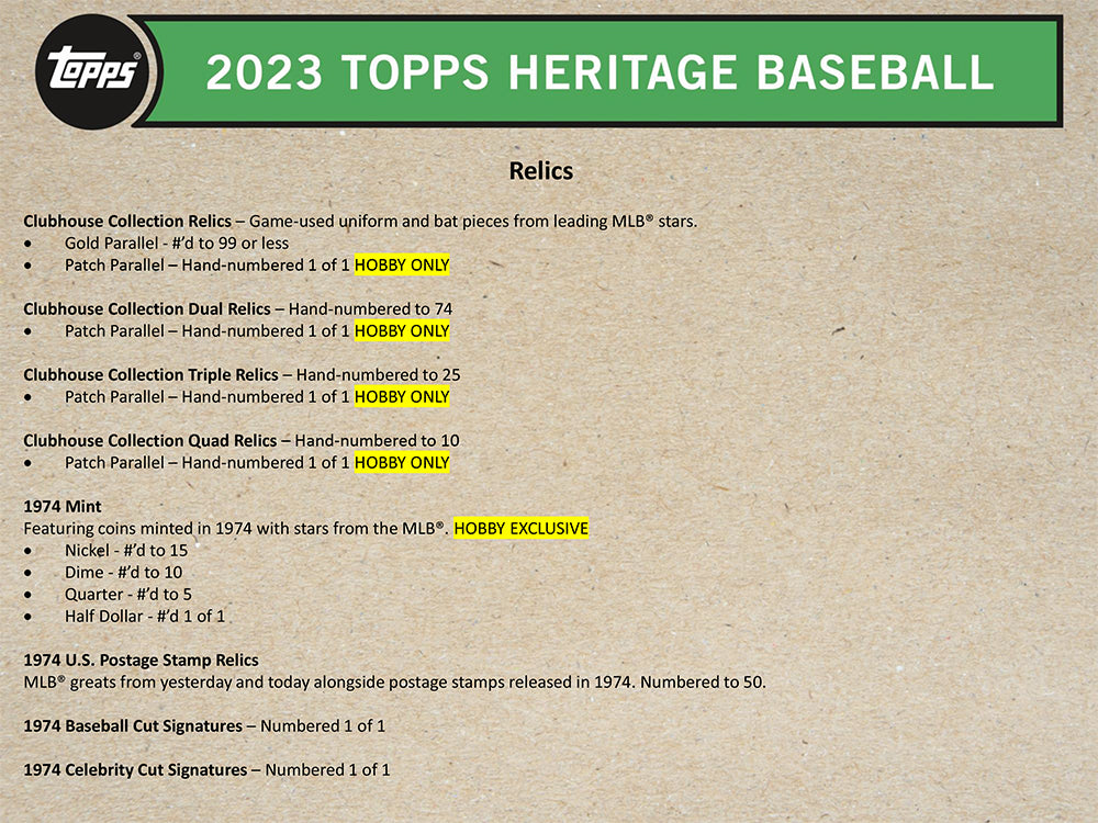 2023 TOPPS HERITAGE BASEBALL HOBBY BOX
