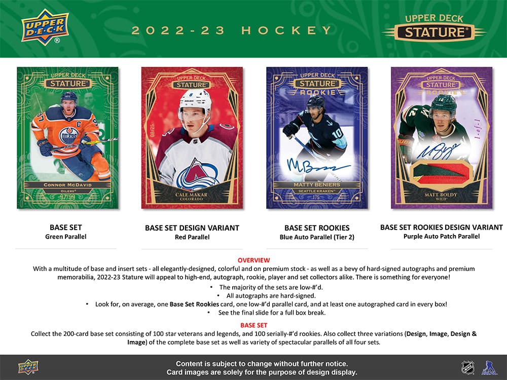 2022-23 UPPER DECK STATURE HOCKEY HOBBY BOX