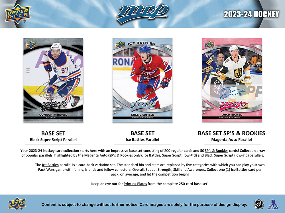 2023-24 UPPER DECK MVP HOCKEY HOBBY BOX