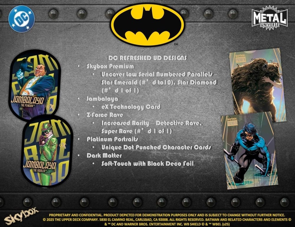2025 UPPER DECK SKYBOX METAL UNIVERSE BATMAN HOBBY BOX (Available Instore)