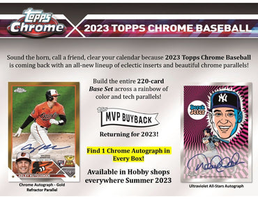 2023 TOPPS CHROME BASEBALL HOBBY BOX