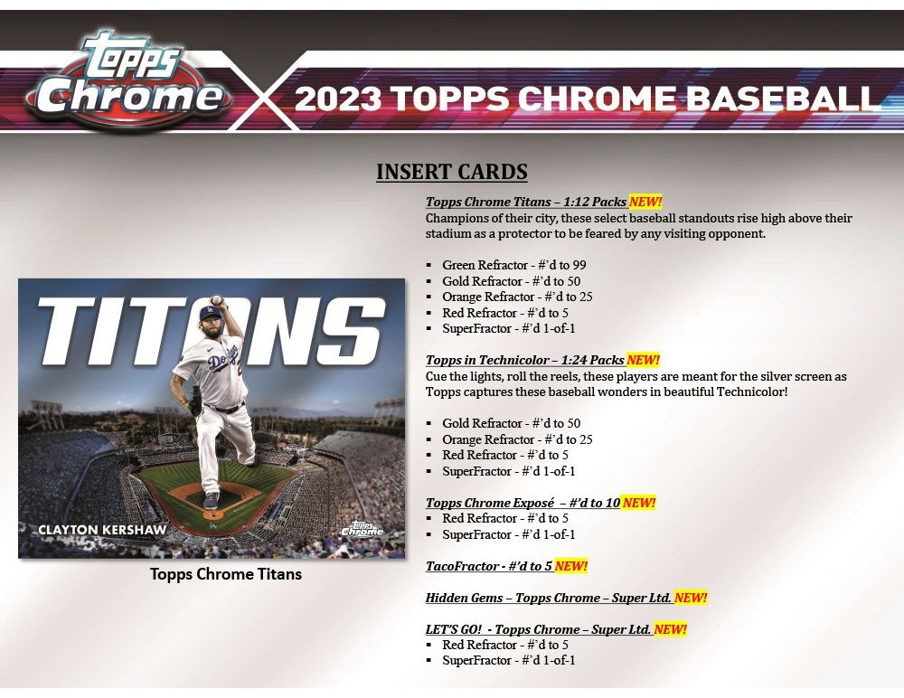 2023 TOPPS CHROME BASEBALL JUMBO HOBBY BOX