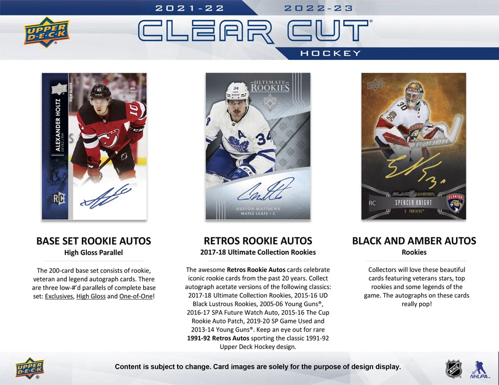 2022-23 UPPER DECK CLEAR CUT COMBINED HOCKEY HOBBY BOX