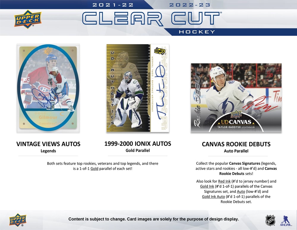 2022-23 UPPER DECK CLEAR CUT COMBINED HOCKEY HOBBY BOX