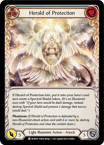 Herald of Protection (Blue) [MON016] (Monarch)  1st Edition Normal