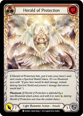 Herald of Protection (Red) [MON014-RF] (Monarch)  1st Edition Rainbow Foil