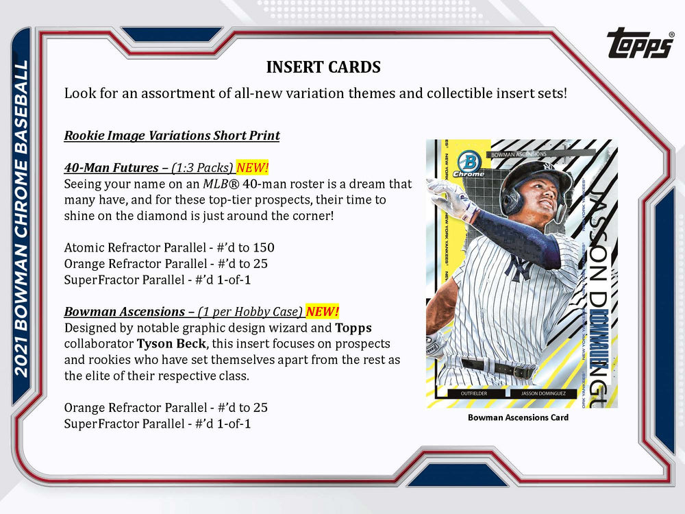 2021 Bowman Chrome Baseball Hobby Box