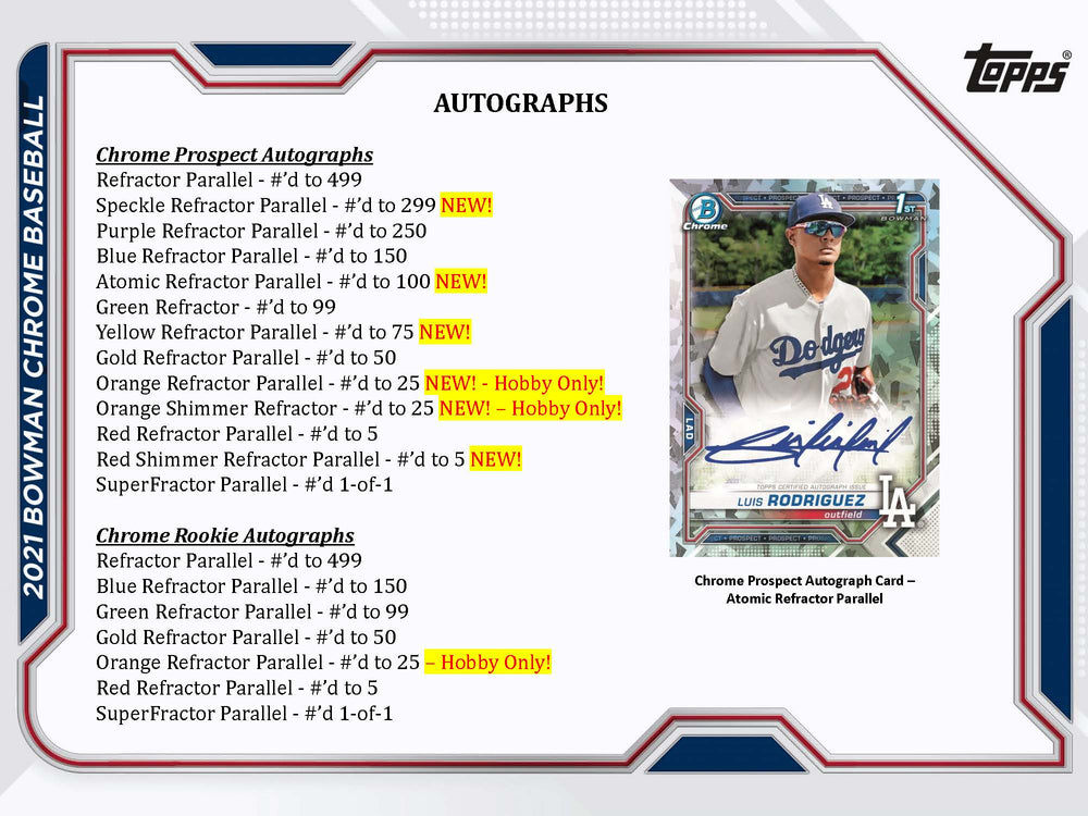 2021 Bowman Chrome Baseball Hobby Box
