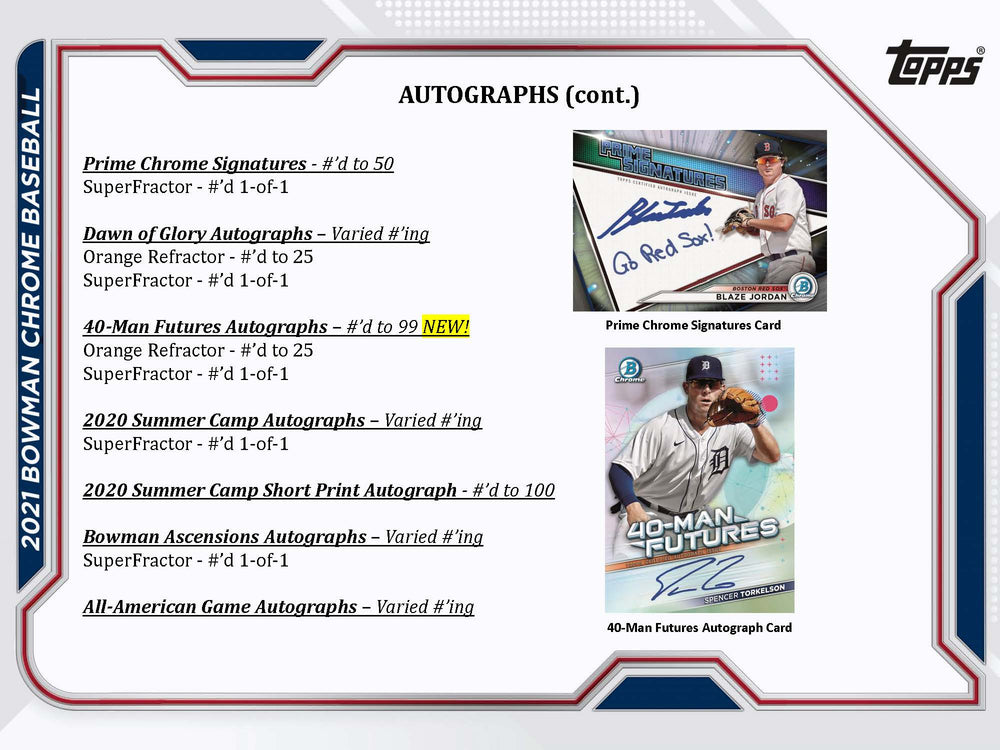 2021 Bowman Chrome Baseball Hobby Box