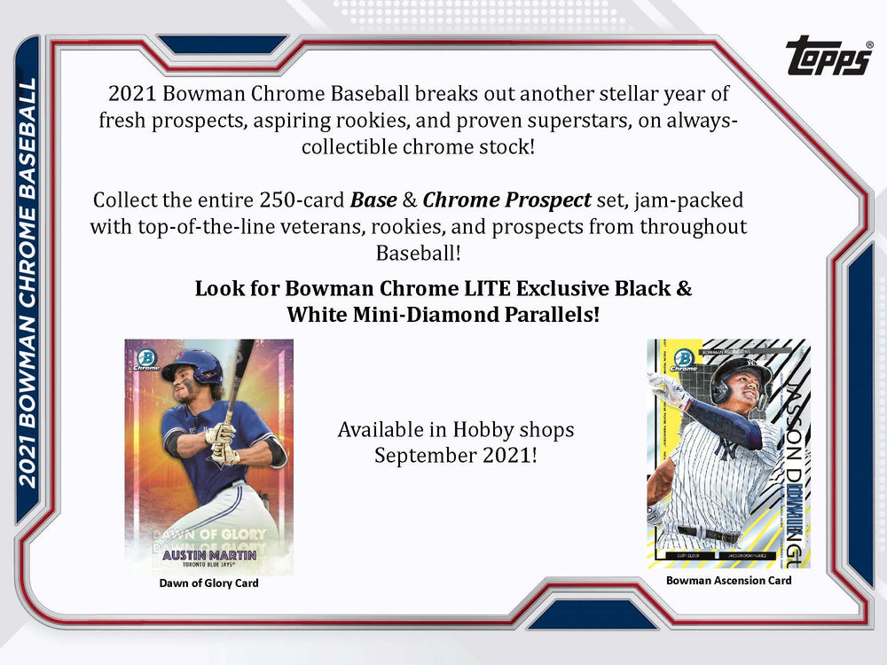 2021 Bowman Chrome Baseball Hobby Box LTE