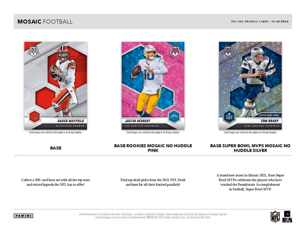 2021 Panini Mosaic NFL No Huddle Hobby Box