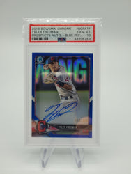 2018 Bowman Chrome Prospect Tyler Freeman Auto Blue Refractor - PSA10