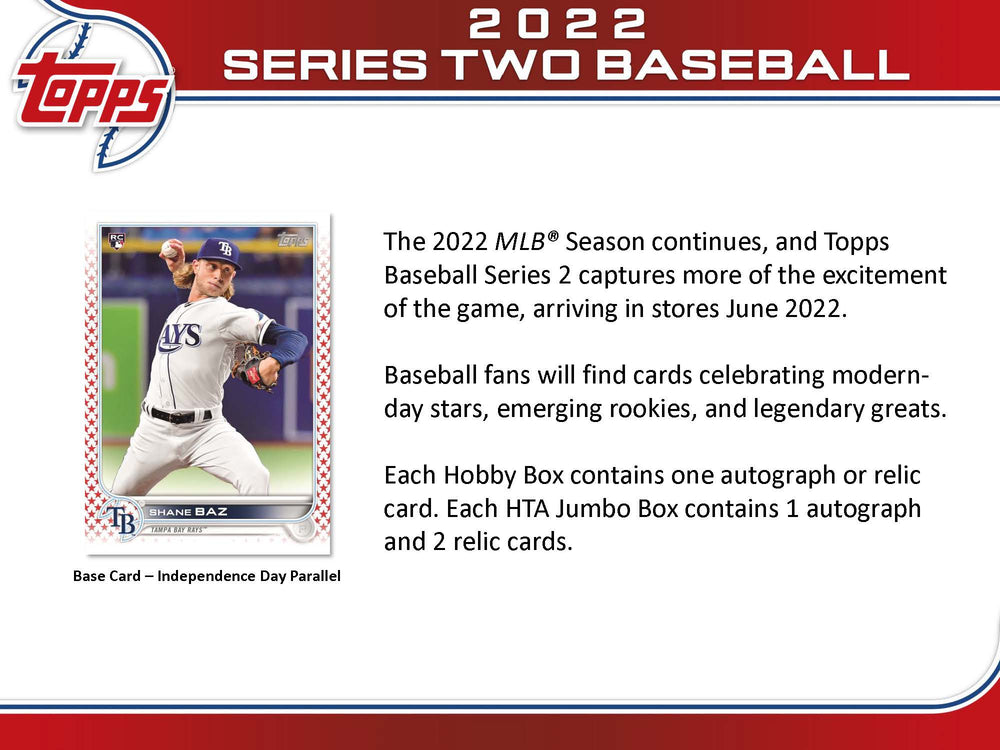 2022 Topps Baseball Series 2 Hobby Box