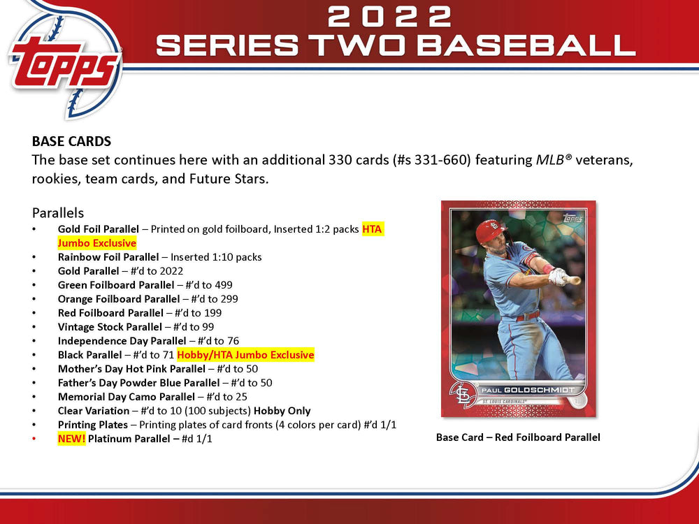 2022 Topps Baseball Series 2 Hobby Box