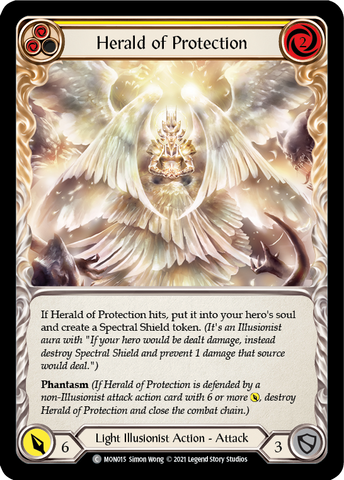 Herald of Protection (Yellow) [MON015-RF] (Monarch)  1st Edition Rainbow Foil