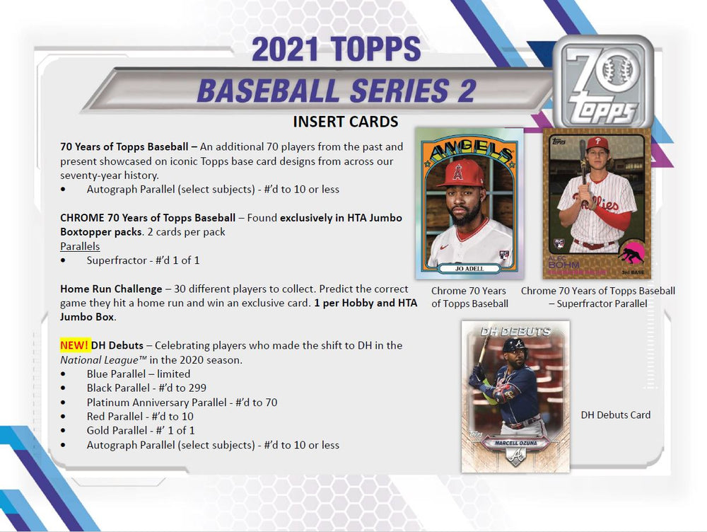 2021 Topps Baseball Series 2 Jumbo Hobby Box