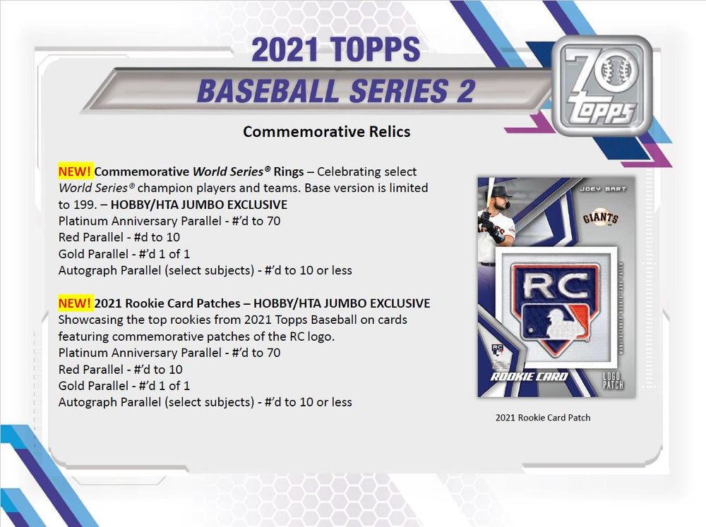 2021 Topps Baseball Series 2 Hobby Box