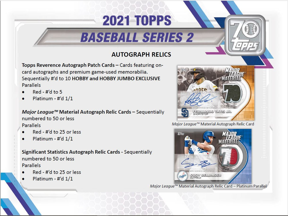 2021 Topps Baseball Series 2 Jumbo Hobby Box