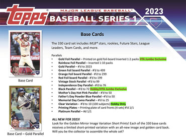 2023 TOPPS SERIES 1 BASEBALL JUMBO BOX