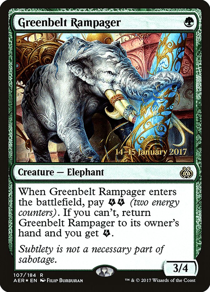 Greenbelt Rampager (Prerelease Promo) [Aether Revolt Prerelease Promos]