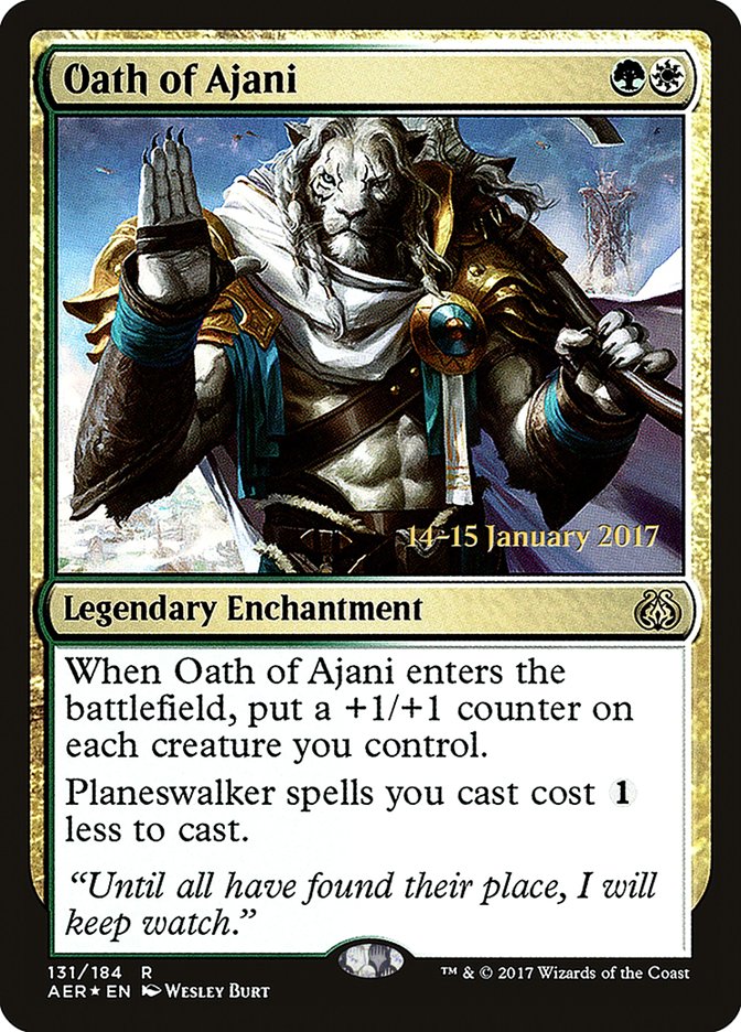 Oath of Ajani (Prerelease Promo) [Aether Revolt Prerelease Promos]