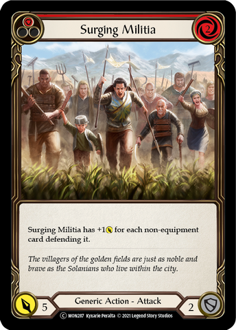 Surging Militia (Red) [U-MON287-RF] (Monarch Unlimited)  Unlimited Rainbow Foil