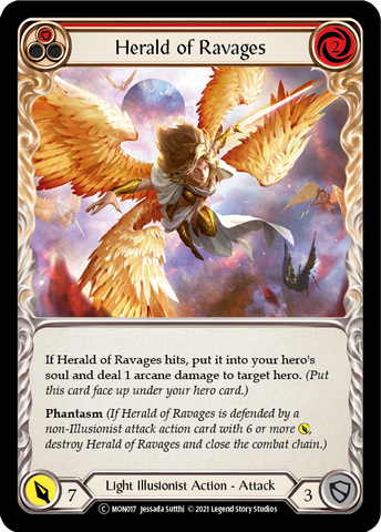 Herald of Ravages (Red) [U-MON017-RF] (Monarch Unlimited)  Unlimited Rainbow Foil
