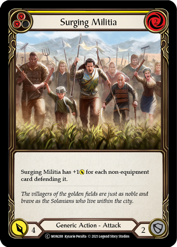 Surging Militia (Yellow) [U-MON288-RF] (Monarch Unlimited)  Unlimited Rainbow Foil