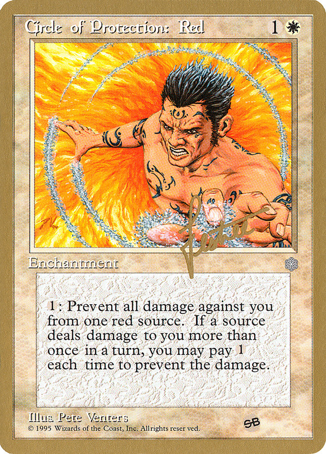 Circle of Protection: Red (Bertrand Lestree) (ICE) (SB) [Pro Tour Collector Set]