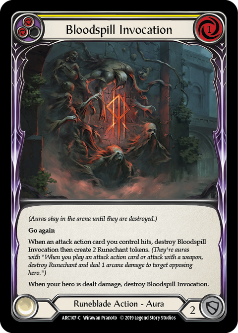Bloodspill Invocation (Yellow) [ARC107-C] (Arcane Rising)  1st Edition Normal